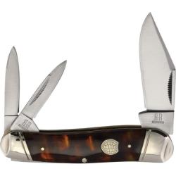 Couteau Pliant Rough Rider Whittler Lame Acier Inox Manche Imitation &Eacute;caille Marron Slip Joint