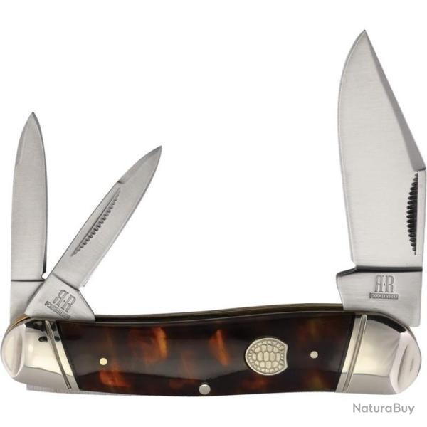 Couteau Pliant Rough Rider Whittler Lame Acier Inox Manche Imitation �caille Marron Slip Joint