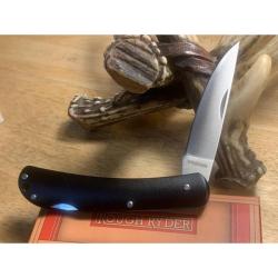Couteau Pliant Rough Rider Lockback Lame Acier Inox Manche Aluminium Noir Lockback RR1472