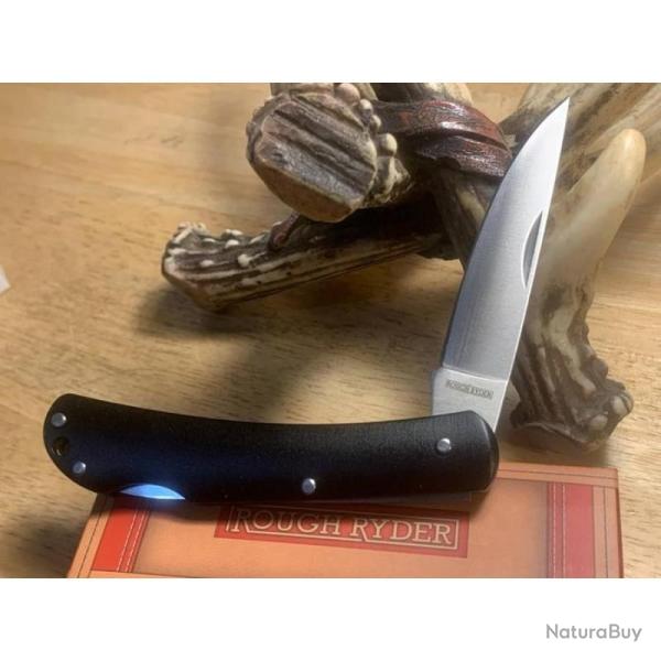 Couteau Pliant Rough Rider Lockback Lame Acier Inox Manche Aluminium Noir Lockback RR1472
