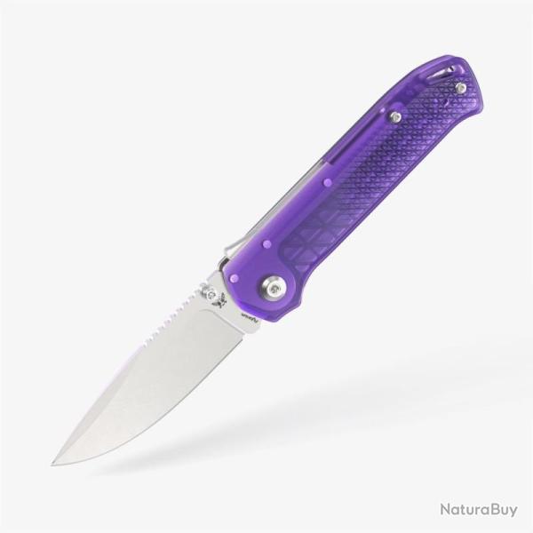 Couteau Flytanium Arcade Lite Lame Acier AUS-10A Manche PC Violet Shark-Lock Made In Taiwan