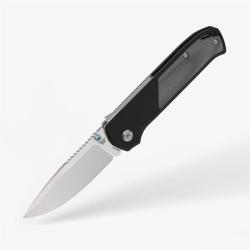 Couteau Flytanium Arcade Micarta Lame Acier S35VN Manche Aluminium Noir Shark-Lock Made In Taiwan