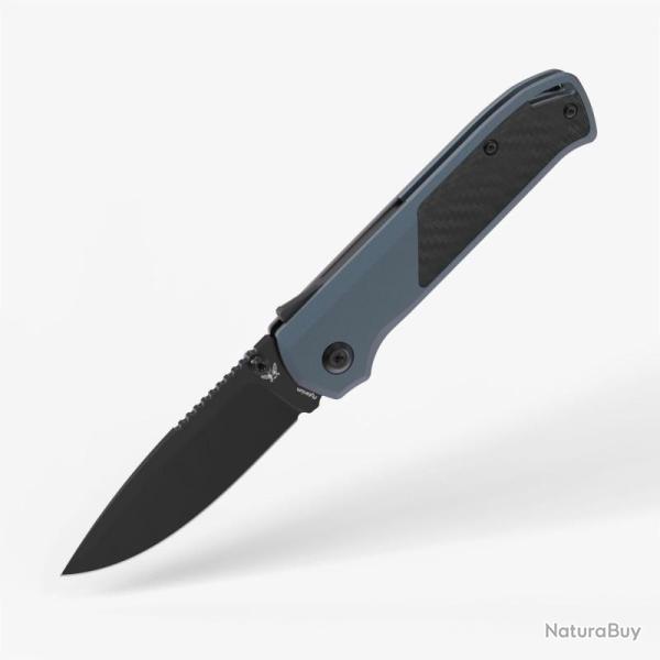 Couteau Flytanium Arcade Carbon Lame Acier S35VN Manche Aluminium Bleu Shark-Lock Made In Taiwan