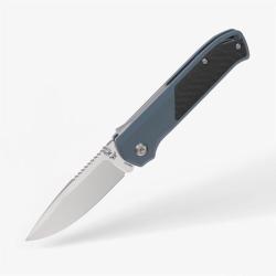 Couteau Flytanium Arcade Carbon Lame Acier S35VN Manche Aluminium Bleu Shark-Lock Made In Taiwan