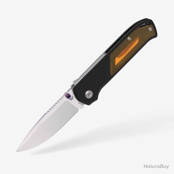 Couteau Flytanium Arcade Ultem Lame Acier S35VN Manche Aluminium Noir Shark-Lock Made In Taiwan