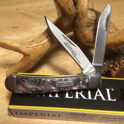 Couteau Imperial Schrade Small Trapper Lame Acier Inox Manche Cellulo&iuml;d Multicolore Slip Joint