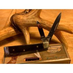 Couteau Frost Cutlery Whitetail Baby Doc Lame Acier Inox Manche Corne de Buffle Noir Slip Joint