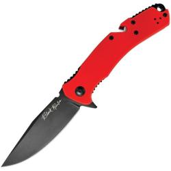 Couteau V Nives Black Rambo Utility Pro Lame Acier D2 Manche G10 Rouge Liner Lock VNI35GPBR