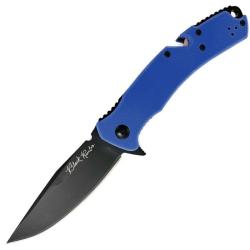 Couteau V Nives Black Rambo Utility Pro Lame Acier D2 Manche G10 Bleu Liner Lock VNI35GPBBL