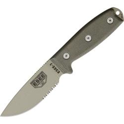 Couteau Fixe ESEE 3SM Lame Acier 1095 Manche Micarta Gris &Eacute;tui Synth&eacute;tique Made In USA ES3SMDT