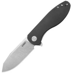 Couteau Kubey Master Chief Lame Acier 14C28N Manche Micarta Noir Liner Lock KUB358K
