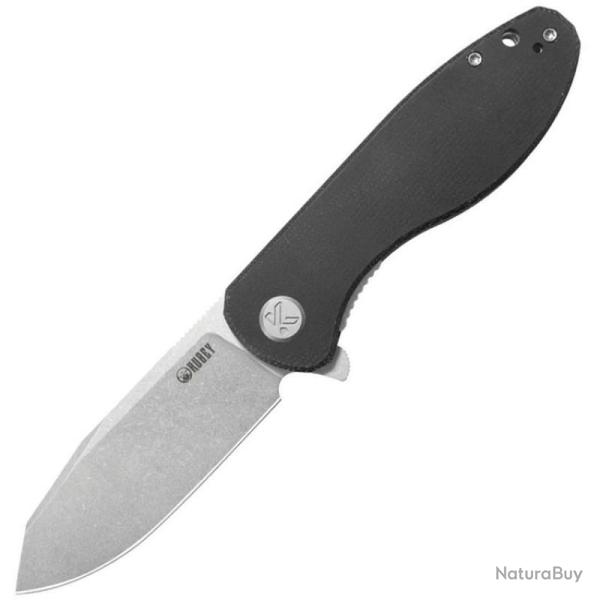 Couteau Kubey Master Chief Lame Acier 14C28N Manche Micarta Noir Liner Lock KUB358K
