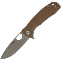 Couteau Honey Badger Drop Point Large Lame Acier D2 Manche FRN Tan Liner Lock HB1010