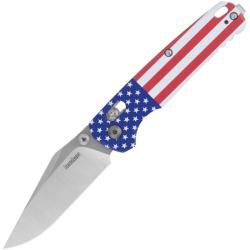 Couteau Kershaw Bel Air Lame Acier CPM MagnaCut Manche Aluminium Drapeau USA DuraLock Made In USA