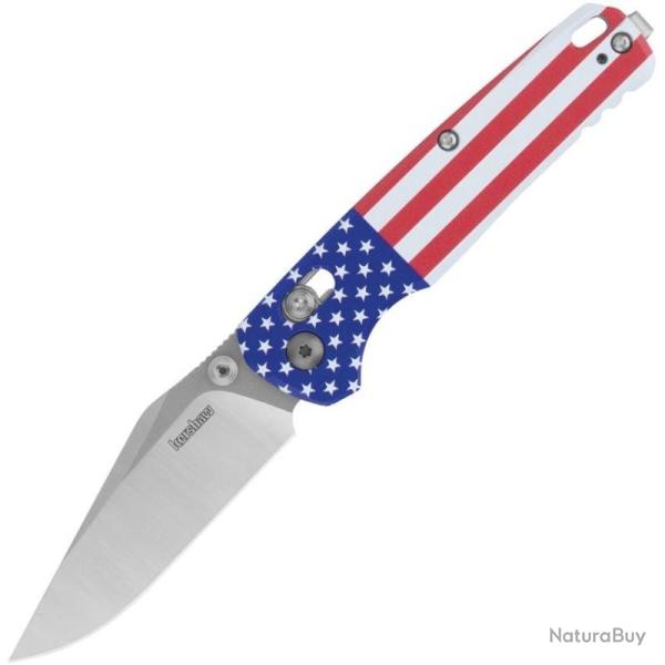 Couteau Kershaw Bel Air Lame Acier CPM MagnaCut Manche Aluminium Drapeau USA DuraLock Made In USA