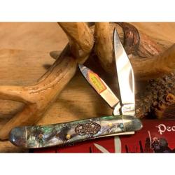 Couteau Frost Cutlery Peanut Lame Acier Inox Manche Abalone Synth&eacute;tique Multicolore Slip Joint