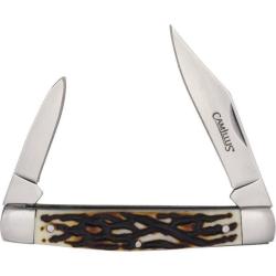 Couteau Pliant Western Pen Folder Lame Acier Inox Manche Imitation Cerf Marron Slip Joint W19069