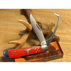 Couteau Pliant Cattleman's Cutlery Hoof Pick Lame Acier 3Cr13 Manche Delrin Rouge Slip Joint