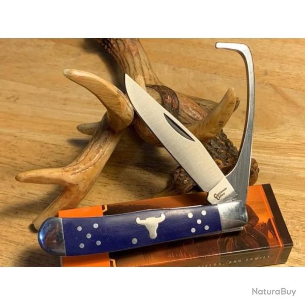 Couteau Pliant Cattleman's Cutlery Hoof Pick Lame Acier 3Cr13 Manche Delrin Bleu Slip Joint CC0067BL