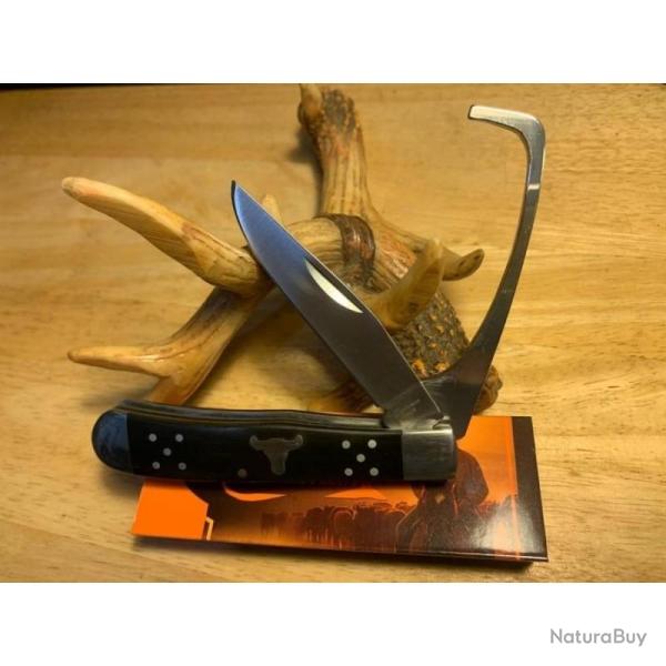 Couteau Pliant Cattleman's Cutlery Hoof Pick Lame Acier 3Cr13 Manche Delrin Noir Slip Joint CC0067BD