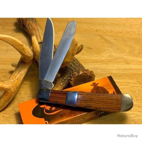 Couteau Cattleman's Cutlery Stockyard Lame Acier 3Cr13 Manche Palissandre Marron Slip Joint