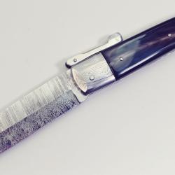 COUTEAU FAIT MAIN * ACIER DAMAS - POINTE DE CORNE * Ex UNIQUE J. FISCHER