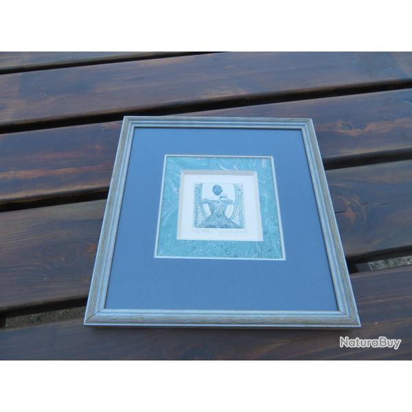 Gravure repr�sentant le mythe de "L�da et le Cygne" HUBERT SERGEANT sign� et num�rot� - FRANCE (XX�)