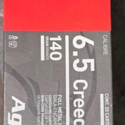Munition 6.5 creedmoor x 30 une boite neuve + une demie bo&icirc;te  marque aguila 140 grains