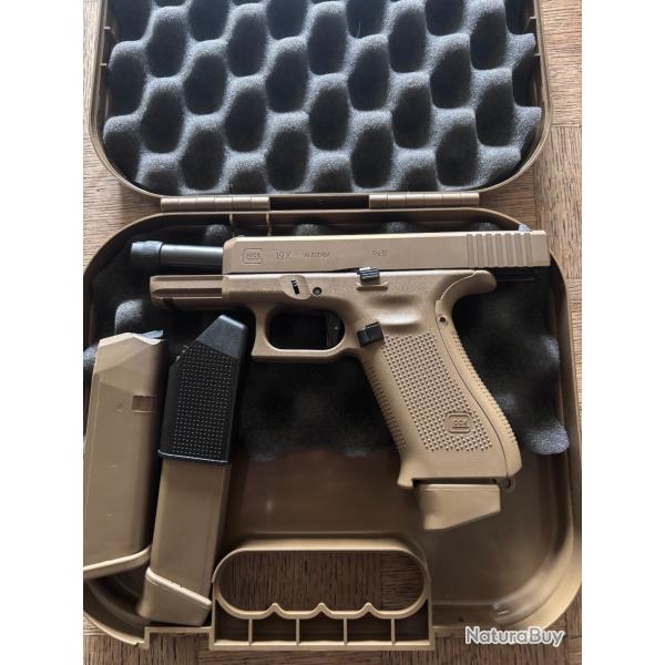 Glock 19X Canon Filet� M13,5x1 LH + Bloc d�tente ZEV Pro Flat Face + 3 chargeur (2 grande capacit�)