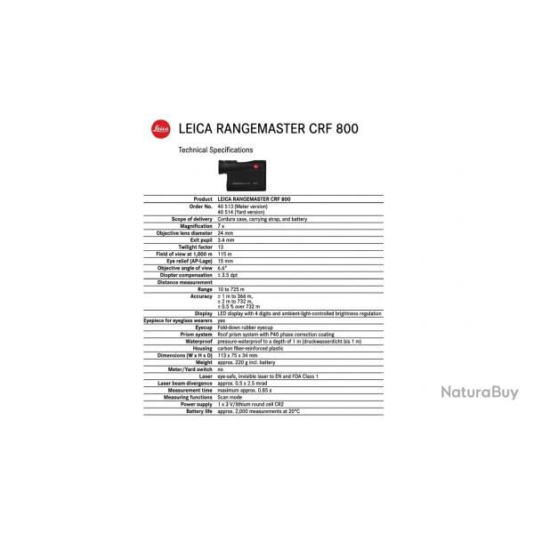 Leica Rangemaster cerf 800
