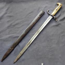 Baionnette mod&egrave;le 1871 avec rare fourreau fer ersatz - Allemagne
