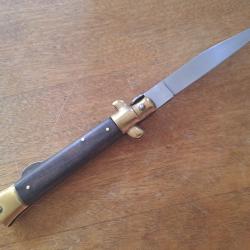 Ancien joli couteau allemand &agrave; pompe, bois, belle ligne, 112/203mm