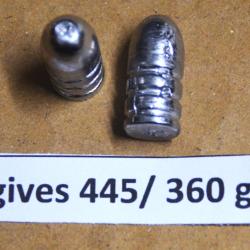 Ogives 445 /360 grs rechargement fusils &agrave; poudre noire