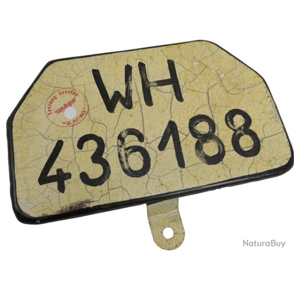 Plaque d'immatriculation side car