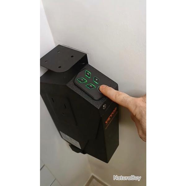 Coffre-Fort de Pistolet en Acier Coffre-FortBiom�trique pour 1 Pistolet 3 Moyens de D�verrouillage
