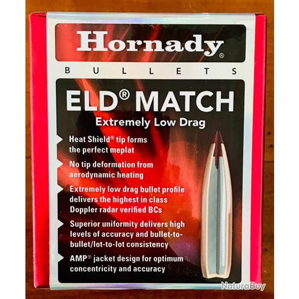 OGIVES 6.5MM .264 140 GR BTHP MATCH x 100 HORNADY r�f�rence 26335