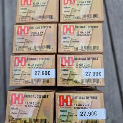Lot 20 cartouches Calibre 12 Hornady 12/70 - CRITICAL DEFENSE Buckshot 00