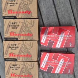 Lot 30 Balles Cal. 12 Hornady Slugs - 20 SST (300gr) + 10 Superformance MonoFlex (300gr)