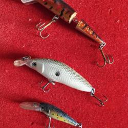 3 poissons nageurs leurres durs 4/7/8cm DONT 2 JAMAIS UTILISES