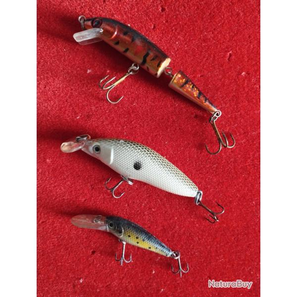 3 poissons nageurs leurres durs 4/7/8cm DONT 2 JAMAIS UTILISES