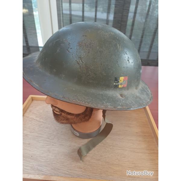 Casque militaire belge M49 ABL d'origine - Dat� 1952 - complet