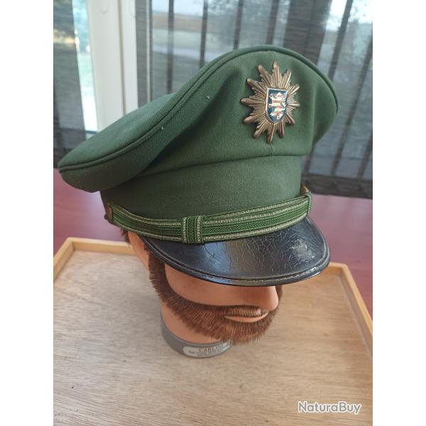 Casquette de police allemande ancienne (Hesse) - Fabricant R�put� PEK�RO - RFA
