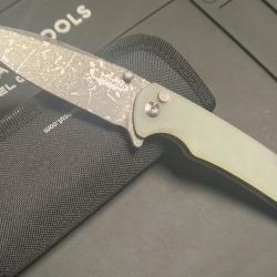 Couteau Sencut Sachse lame grav&eacute;e &agrave; l'acide