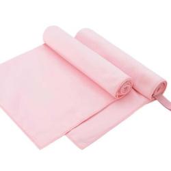Serviettes sport polyester polyamide rose 50x100 cm absorbantes s&eacute;chage rapide lot 2