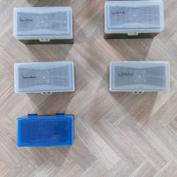 Lot de boites de rangement cartouches tout calibres