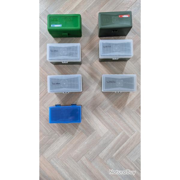Lot de boites de rangement cartouches tout calibres
