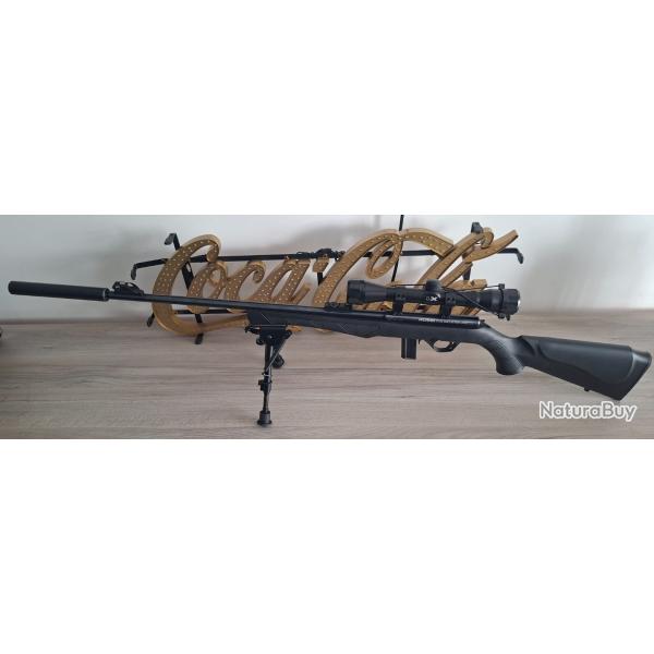 Carabine Rossi 8122 + fourreau + silencieux + lunette 4x32 + bipied