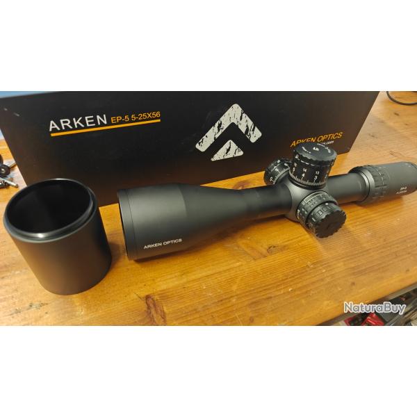 Lunette EP5 5-25X56 FFP MIL VPR arken avec Zero Stop - Tube 34mm