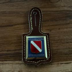 Insigne &Eacute;cole Militaire de Strasbourg (EMS) - Blason Ville - Drago G.671 sur cuir d'origine