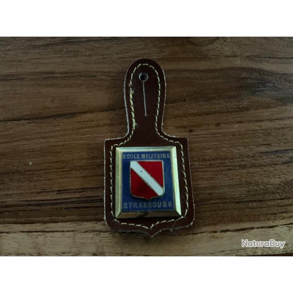 Insigne �cole Militaire de Strasbourg (EMS) - Blason Ville - Drago G.671 sur cuir d'origine